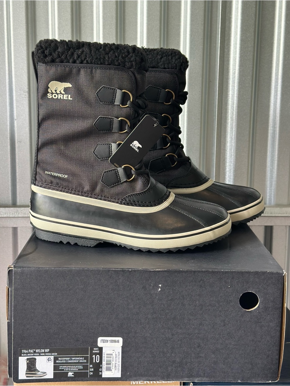 Sorel Black size 10 for Men, Winter Lace-Up Boots, waterproof
